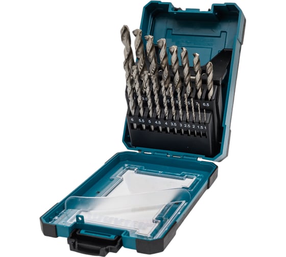 Набор сверл по металлу 1-10 мм, шаг 0.5 мм, HSS-GS, 19 шт Makita D-78352