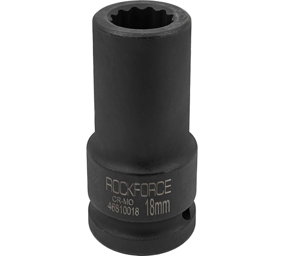 Головка ударная глубокая 12-гранная 18 мм, 3/4"DR Rockforce RF-46810018(58417)