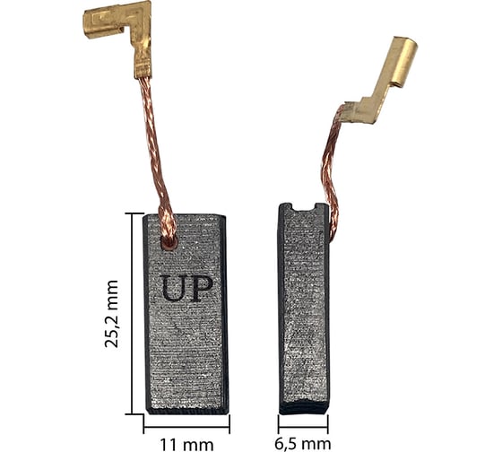 Щетка графитовая для MAKITA СВ-350 (аналог 194160-9) 6.5x11x25.2 мм UNITED PARTS 90-0437