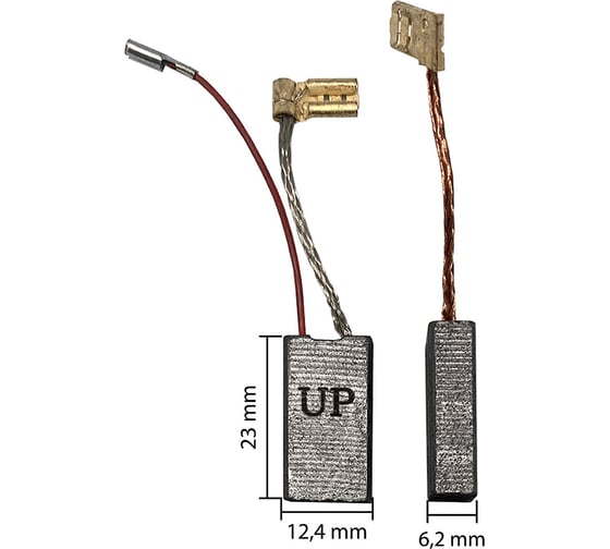 Щетка графитовая для BOSCH GBH 5-40D (аналог 1617014144) 6.2x12.4x23 мм, автостоп UNITED PARTS 90-0441