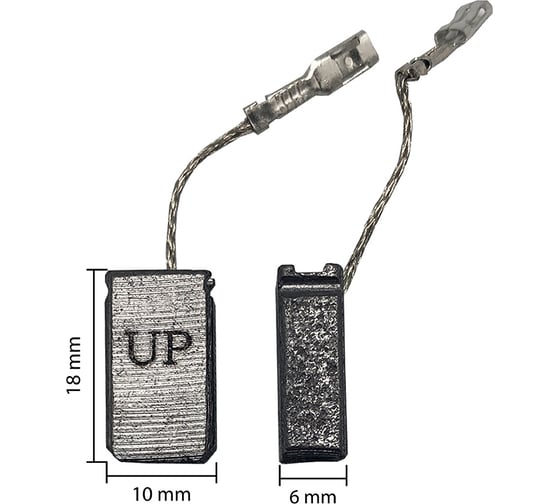 Щетка графитовая для BOSCH GWS11/12/13/15/17/19-125 CI/CIE (аналог 1607000V37, 1607000V53) 6x10x18 мм, автостоп UNITED PARTS 90-0809