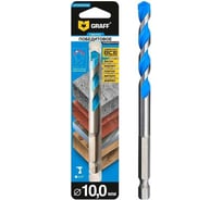 Победитовое сверло 10x60x120 мм, в блистере GRAFF 681060
