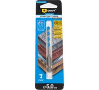 Победитовое сверло 5x45x90 мм, в блистере GRAFF 68545