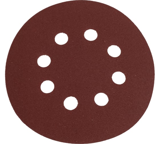 Круг шлифовальный перфорированный под липучку, 125 мм, 8 отверстий, зерно 180, 100 шт РОСОМАХА 408180 1
