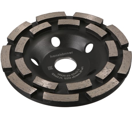 Чашка алмазная, шлифовальная, Extreme, 125x22 мм, 2 ряда Hanskonner H9020-05-125x22-2