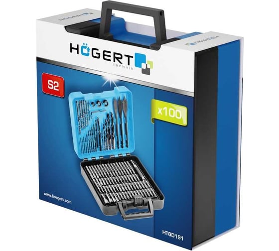 Набор сверел и бит 100 предметов HOEGERT TECHNIK HT6D191