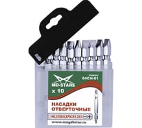 Насадки отверточные 04СН-01 РН2хSL1.2х6, 65 мм, 6.35 мм, 10 шт MD-STARS НO04СH-01
