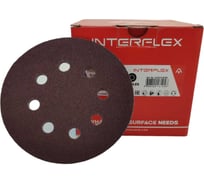 Шлифовальный круг AP310E 125 мм, на липучке, 8 отверстий, Р120, 100 шт Interflex 3123123008-100