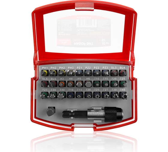Набор бит 32 предмета, адаптер, S2 vertextools 0033-32-2