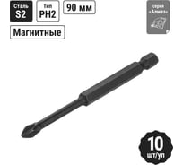 Биты для шуруповёрта TDM ELECTRIC PH2x90, магнитные, торсионные, 10 штук, «Алмаз» SQ1019-0448