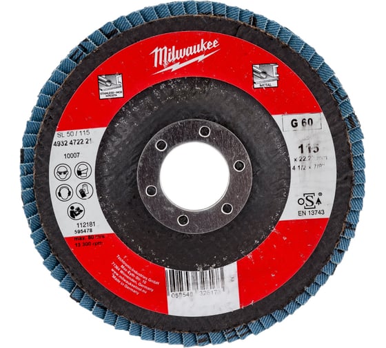 Лепестковый диск Zirconium (115 мм; GRIT 60) Milwaukee 4932472221 1