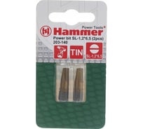 Бита Flex 203-140 PB (2 шт; SL 1.2х6.5; 25 мм; TIN) HAMMER 30732