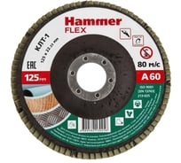 Круг лепестковый торцевой КЛТ-1 Flex SE 213-025 (125х22 мм; Р60) HAMMER 537817