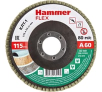 Круг лепестковый торцевой КЛТ-1 Flex SE 213-019 (115х22 мм; Р60) HAMMER 537809