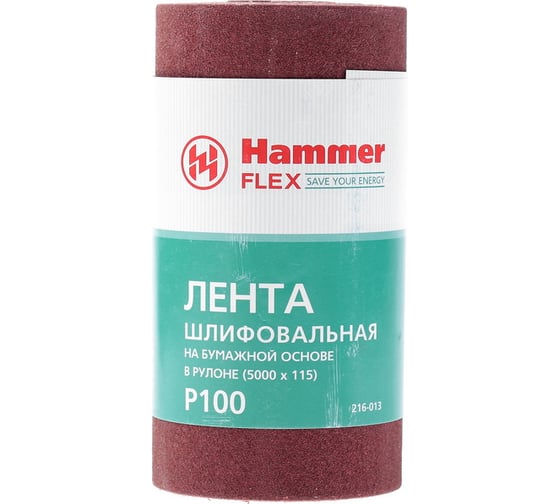 Лента шлифовальная в рулоне Flex 216-013 (115х5000 мм; P100) HAMMER 289133