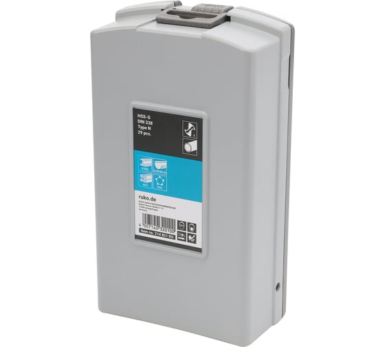 Набор дюймовых сверл по металлу 1/16-1/2, HSS-G, 29 шт RUKO 214851RO