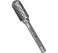 Бор-фреза по металлу твердосплавная, цилиндрическая закругленная, ТИП С, 10 мм vertextools 3641-10