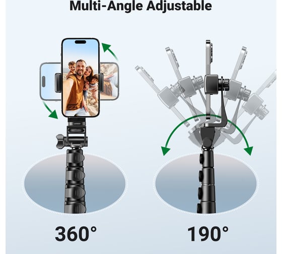 Трипод LP680 Tripod Stand 1.7m With Bluetooth Remote For selfie Livestream черный Ugreen 15609_