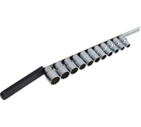 Набор головок 1/2 дюйма, 12-гранных, 10-22 мм, 11 предметов, на планке TOPTUL GAAQ1102