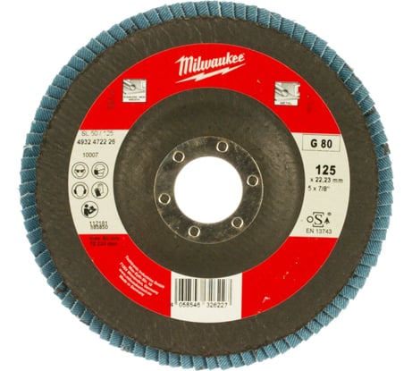 Лепестковый диск Zirconium (125 мм; GRIT 80) Milwaukee 4932472226