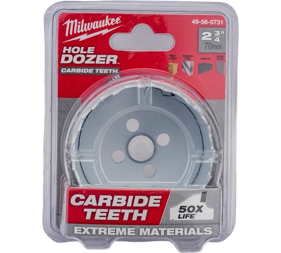 Биметаллическая коронка HOLEDOZER CARBIDE 70 мм Milwaukee 49560731 1