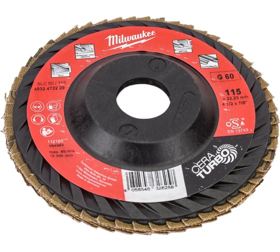 Лепестковый диск CERA TURBO (115 мм; GRIT 60) Milwaukee 4932472229 1