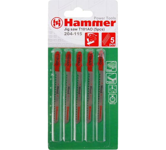 Пилка Flex JG WD (5 шт; 56 мм; шаг 1.4 мм; HCS) для лобзика T101AO HAMMER 30559 204-115 1