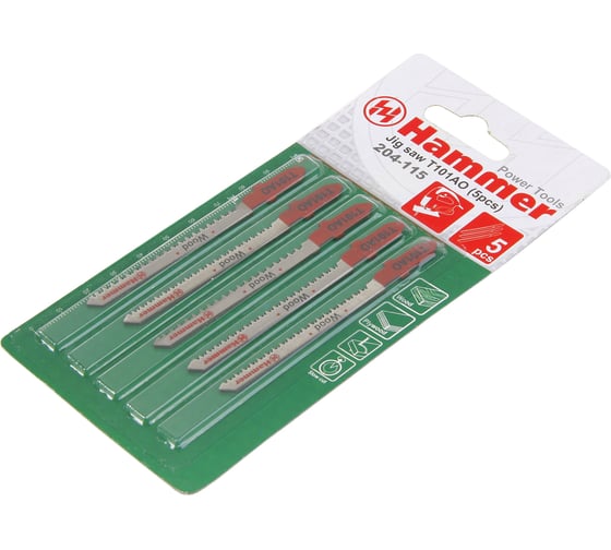 Пилка Flex JG WD (5 шт; 56 мм; шаг 1.4 мм; HCS) для лобзика T101AO HAMMER 30559 204-115