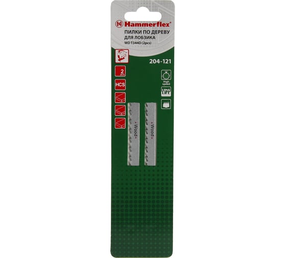 Пилка Flex JG WD (2 шт; 152 мм; шаг 4 мм; HCS) для лобзика T344D HAMMER 62717 204-121 1