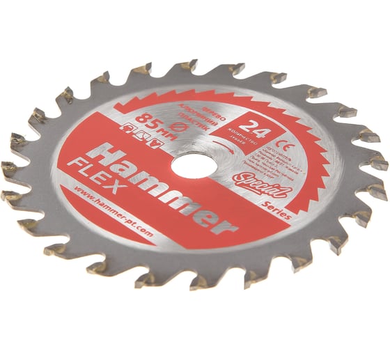 Диск пильный Flex 205-133 по дереву (10х85 мм; 24 зуба) HAMMER 549564