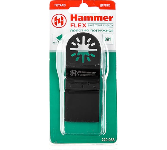 Полотно пильное погружное (32.5х32.5х30 мм; BIM) Flex 220-038 MF-AC 038 для МФИ HAMMER 174906 1