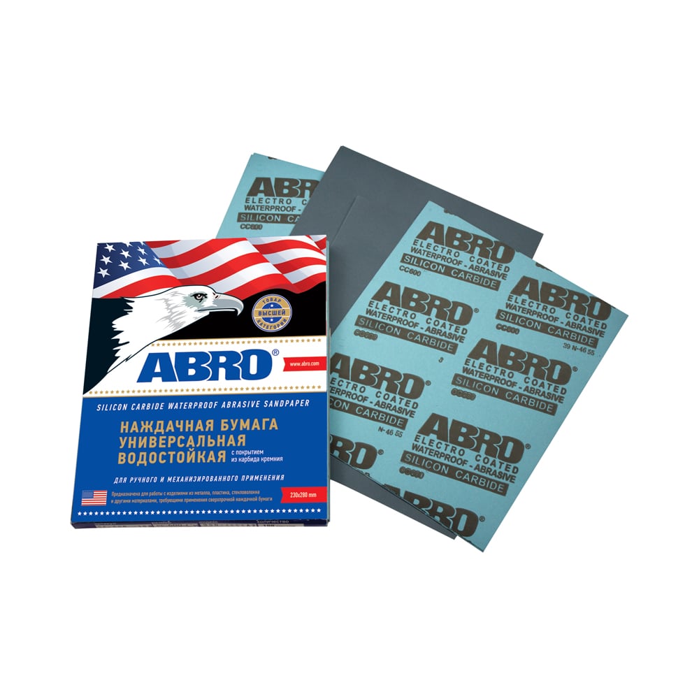 Бумага наждачная Abro универсальная водостойкая Р800 ABRO INDUSTRIES ...