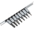 Набор торцевых головок 1/4 дюйма TORX с отверстием T8-T40, L=37 мм, на планке 8 предметов TOPTUL GAAG0809 1