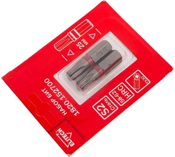 Биты TORX30, 25 мм, 2 шт 1820.15270 Elitech 204286
