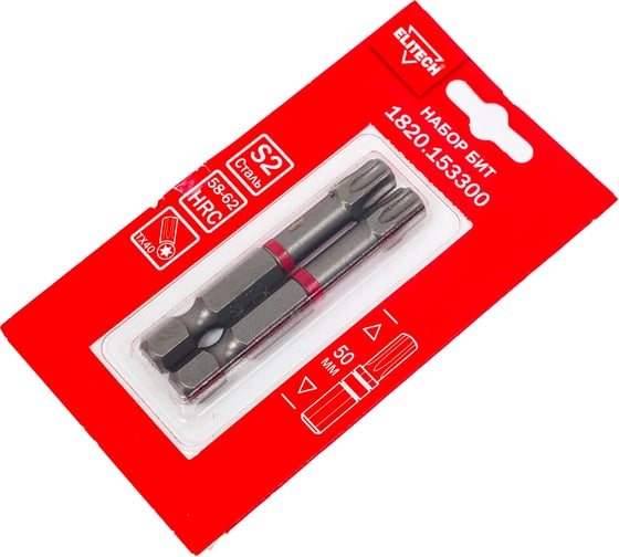 Биты TORX40, 50 мм, 2 шт 1820.15330 Elitech 204292