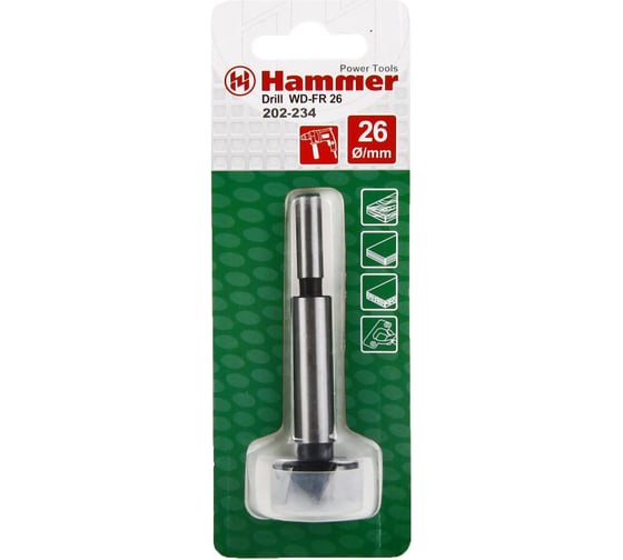 Сверло Форстнера по дереву Flex 202-234 DR WD FR (26х100 мм) HAMMER 32430