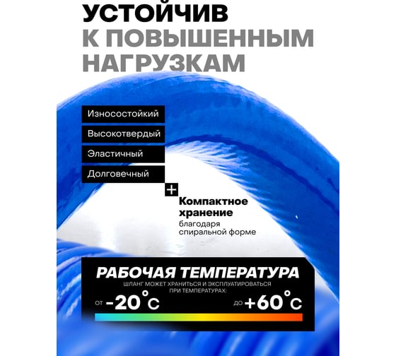 Шланг витой полиуретановый 8х12 мм, 15 м, с резьбовыми наконечниками 1/4" Forsage F-AHC-48F(58670)