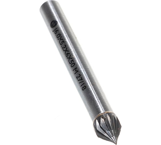 Борфреза коническая с конусностью 60 (6x5.2x6х50 мм; ВК8; J06; 5.2M06) ИНСТУЛС 00001337691 1