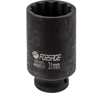 Головка ударная глубокая 12-гранная 31 мм, 1/2"DR Forsage F-4488531(54929)