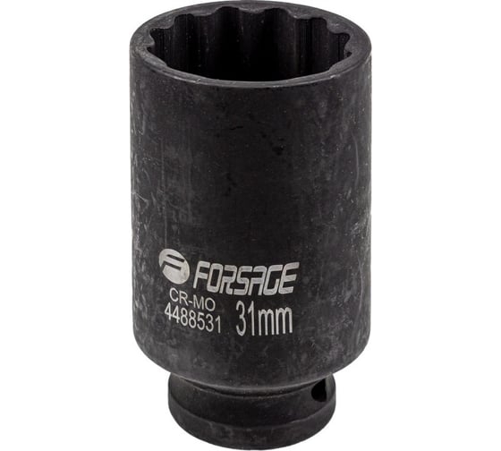 Головка ударная глубокая 12-гранная 31 мм, 1/2"DR Forsage F-4488531(54929) 1