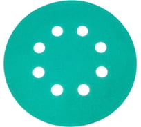 Диск шлифовальный Green Film на пленочной основе 8 отверстий, 125 мм, Р180, 5 шт Abraforce 181295