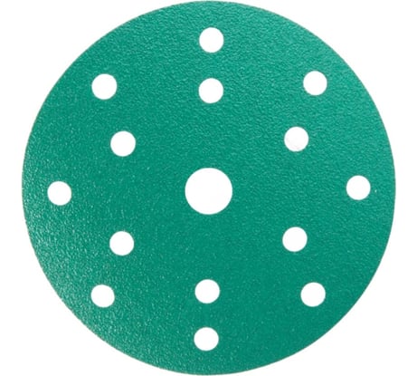 Диск шлифовальный Green Film на пленочной основе 15 отверстий, 150 мм, Р1200, 5 шт Abraforce 181338