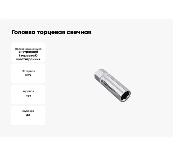 Головка торцевая свечная магнитная 6-гранная (21 мм; 1/2") HONITON SP-F4021
