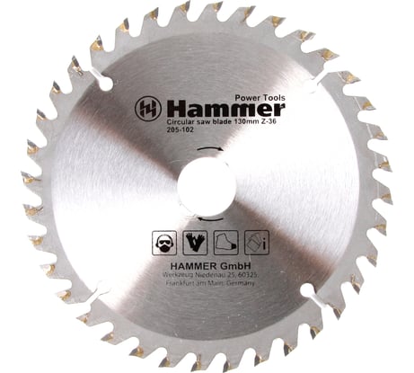 Диск пильный по дереву Flex 205-102 CSB WD (130х30/20/16 мм; Z-36) HAMMER 30652