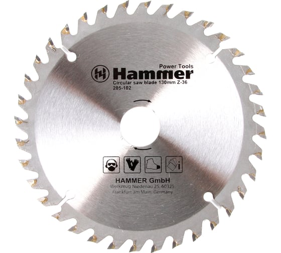 Диск пильный по дереву Flex 205-102 CSB WD (130х30/20/16 мм; Z-36) HAMMER 30652