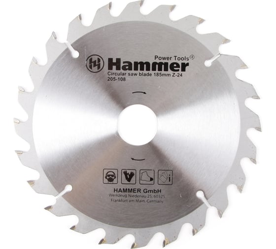 Диск пильный по дереву FlexCSB WD (185х30/20/16 мм; Z-24) HAMMER 30658 205-108 1