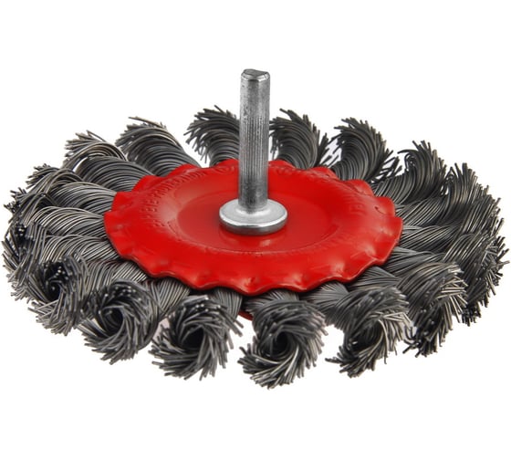 Кордщетка радиальная с хвостовиком Flex 207-208 (75 мм; d6; витая проволока) HAMMER 62120 1