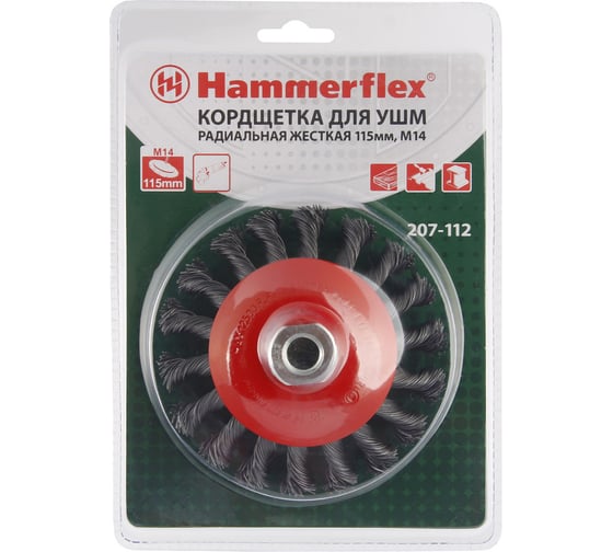 Кордщетка радиальная Flex 207-112 (115 мм; M14; витая проволока) для УШМ HAMMER 62118