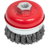 Кордщетка чашеобразная усиленная кольцом Flex 207-110 (75 мм; M14; витая проволока) для УШМ HAMMER 32449