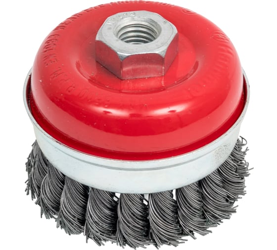 Кордщетка чашеобразная усиленная кольцом Flex 207-110 (75 мм; M14; витая проволока) для УШМ HAMMER 32449 1